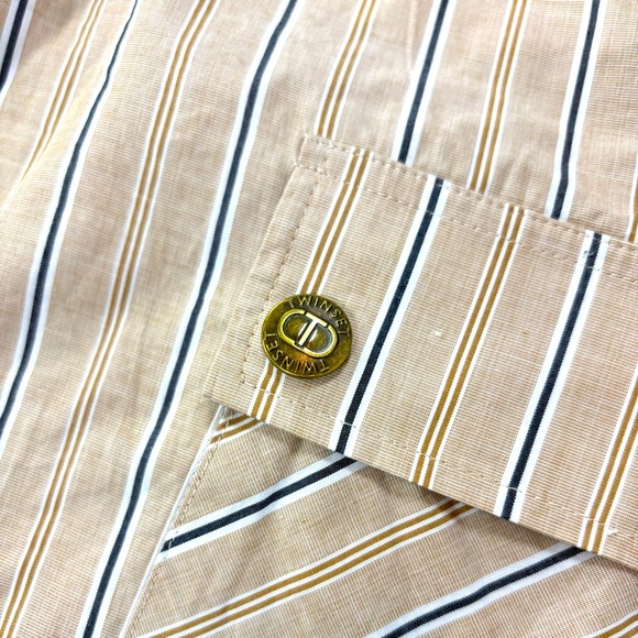 Twin-set Pull-on Utility Cargo Pants Vertical Striped 100% Cotton Shirred Waist - Picture 14 of 15